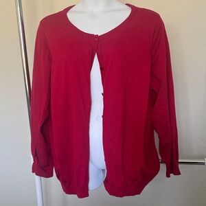 Plus Size Red Button Down Cardigan 26/28